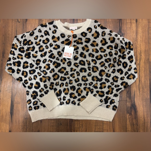 NWT Knox Rose Leopard Print Sweater, Tan, Women’s Medium - Picture 6 of 8